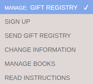 Gift Registry drop down